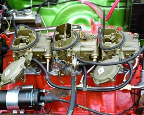 A 440 Six Pack engine and carburetors