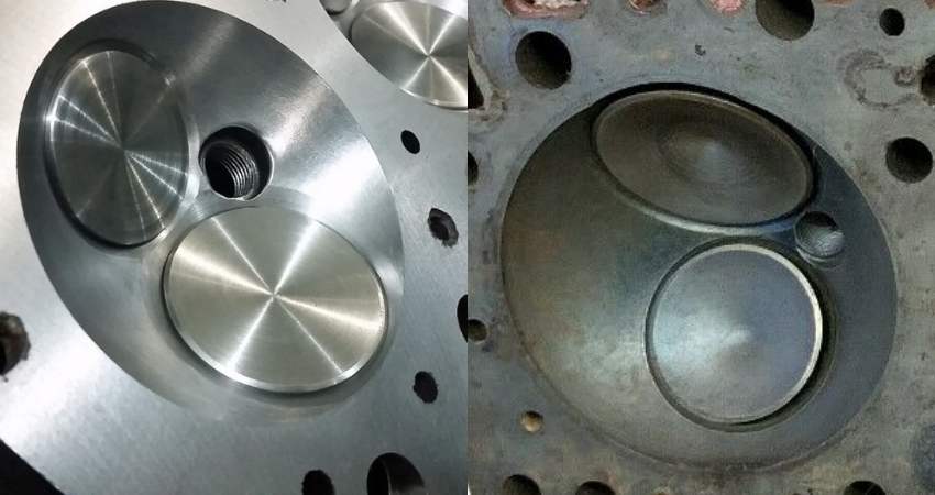 Generation 1 Hemi combustion chamber and generation 2 Hemi combustion chamber