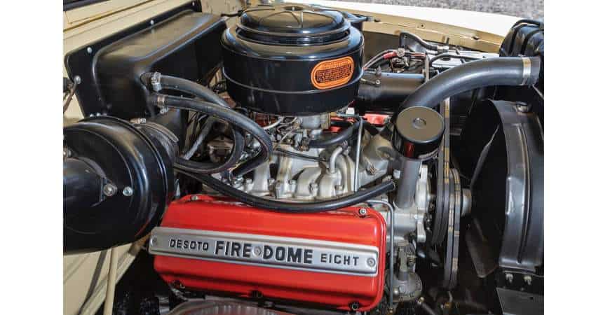 A photo of a 1953 DeSoto 276 FireDome hemi engine - 11 years before the 426 Hemi.