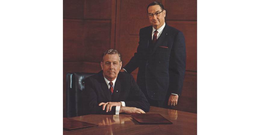 Lynn Townsend Chrysler President on the left.