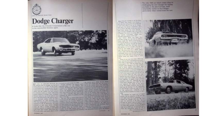 1968 Dodge Charger R/T Road Test and miles per gallon. Car and Driver 