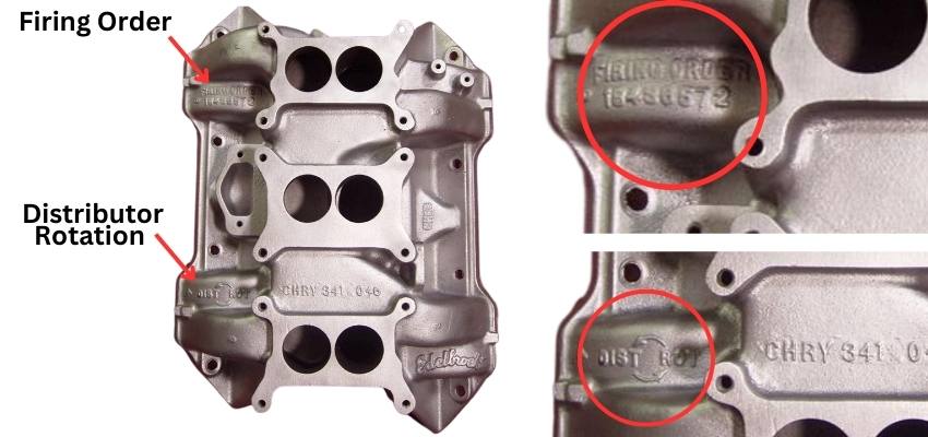 440 Six Pack firing order and distributor rotation on the Edelbrock Six Pack intake manifold