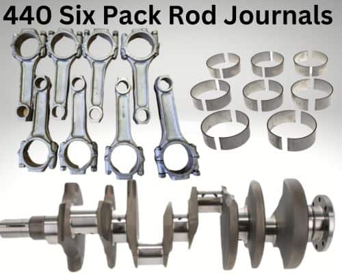440 Six Pack rod journals, rods and bearings.