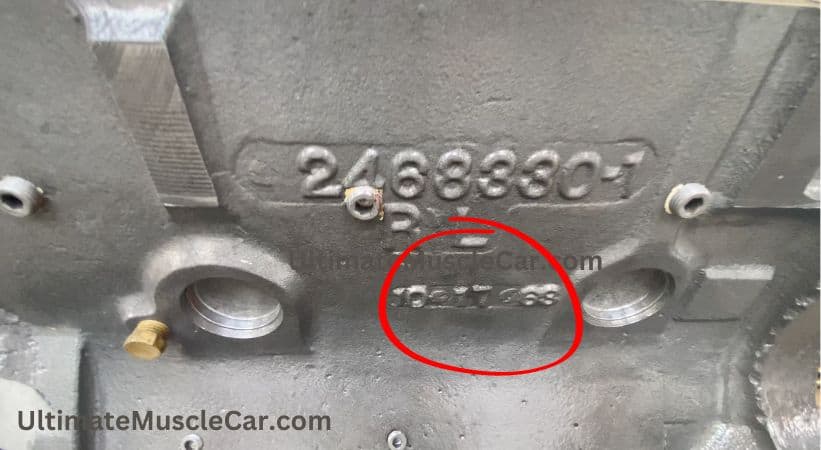 The casting date 10-17-63 on the earliest 426 Hemi Engine block.