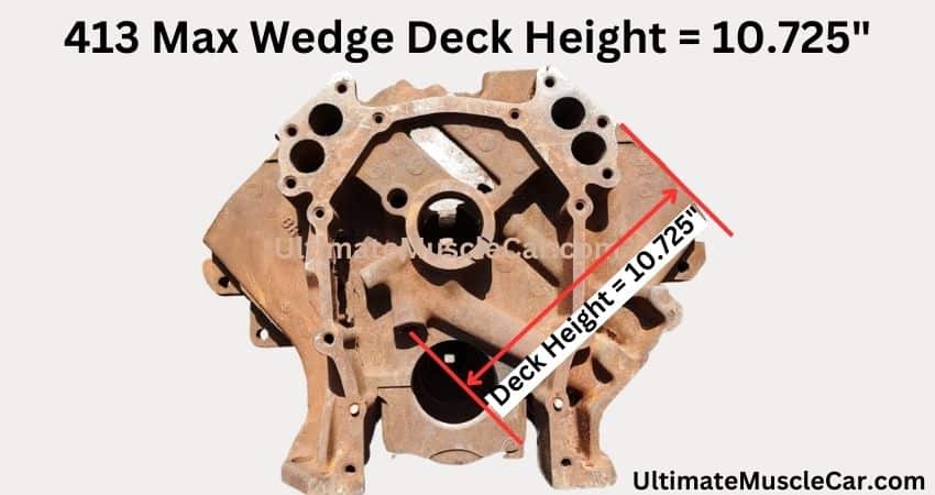 413 Max Wedge engine block deck height.