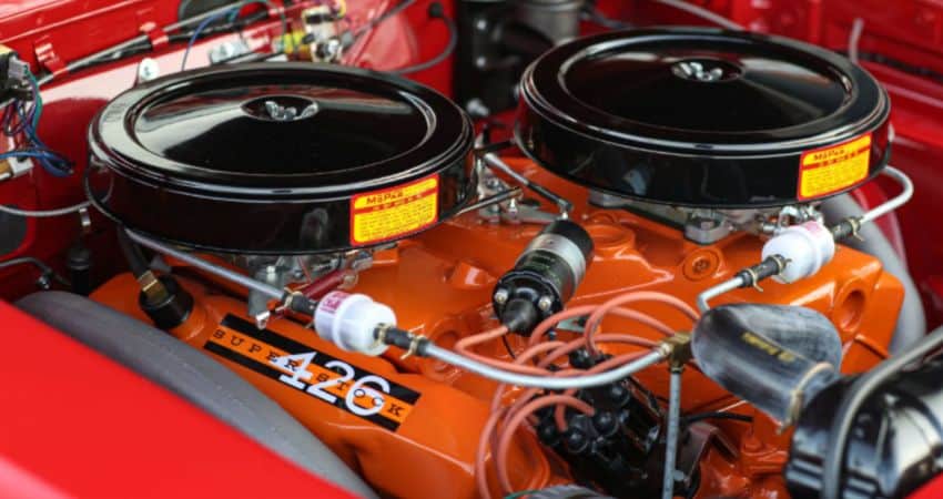 Plymouth Super Stock 426 Max Wedge engine.