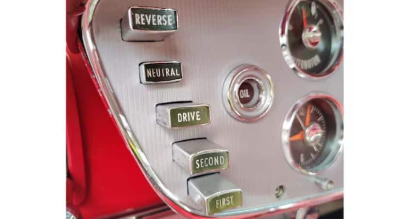 1962 Plymouth Max Wedge automatic pushbutton transmission.
